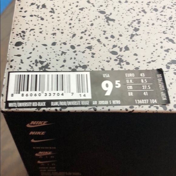 New/Unworn Air Jordan 5 white cement 136027-104 - Picture 8 of 8